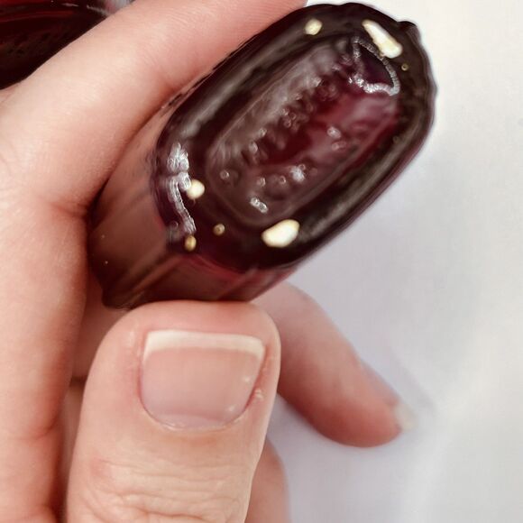 Lot of 6 Vintage Mini Weaton Glass Bottles Ruby Red 3 inch Franklin Apples - Picture 3 of 12